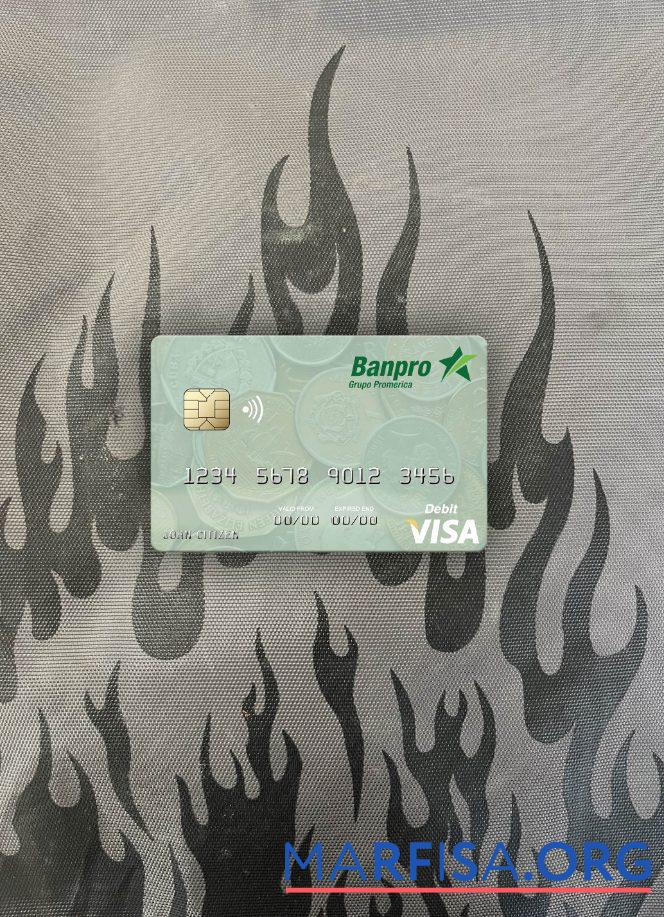 Downloadable Nicaragua Banco de la Producción visa debit card photolook front download for verification